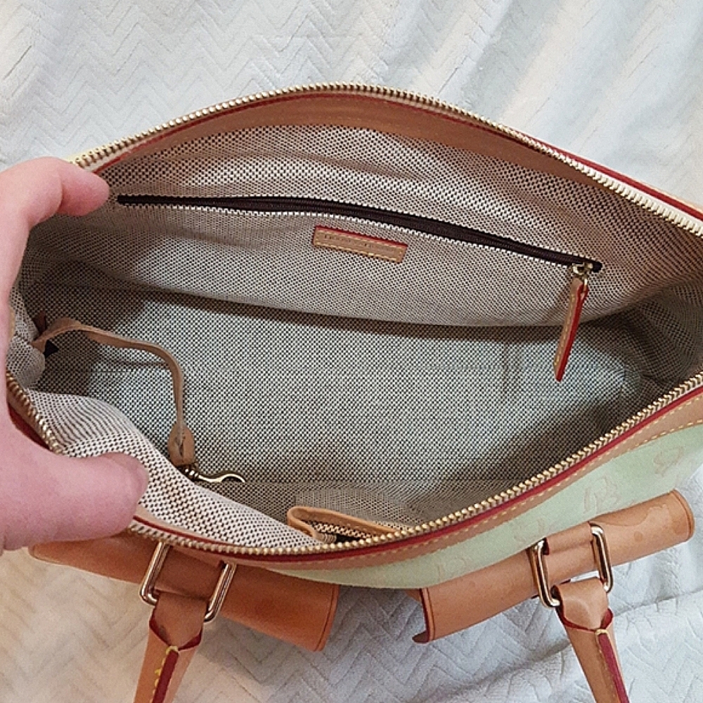 Vintage Dooney & Bourke Double Pocket Tote Bag Satchel Purse - Picture 11 of 16